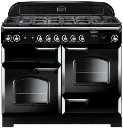 Rangemaster Classic 110cm Dual Fuel Range Cooker - Black.